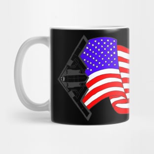 B2 Spirit Bomber with American Flag Mug